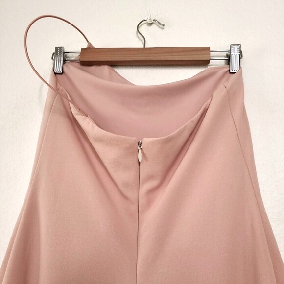 NEW Nookie Penelope Gown Asymmetric Column One Shoulder Maxi Prom Blush Pink 8 - Picture 7 of 10